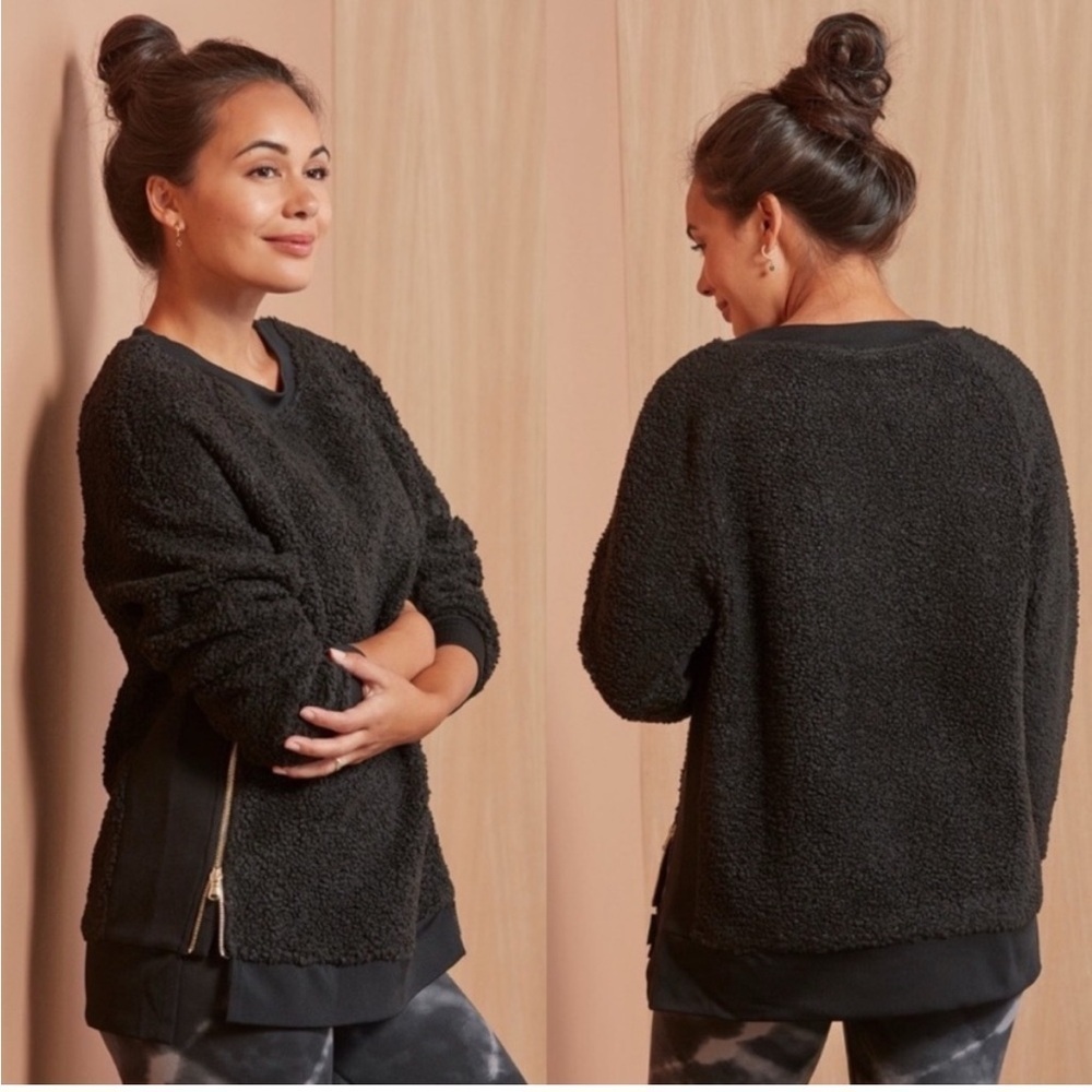 Varley Oakden Sherpa Crewneck Zippered Bottom Pullover